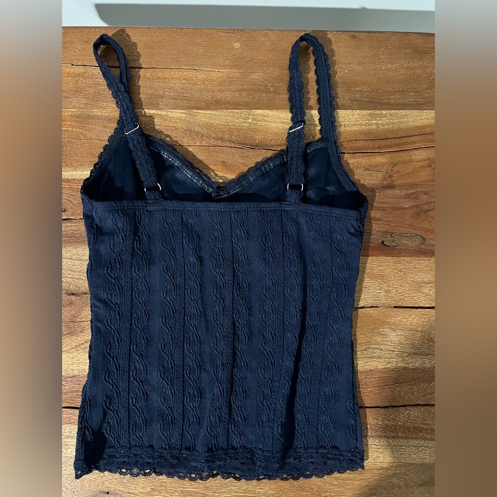 No Boundaries Dark Blue Lace Tank Top - Picture 3 of 3